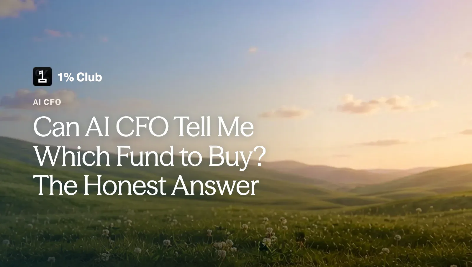 Can AI CFO Tell Me Which Fund to Buy? The Honest Answer